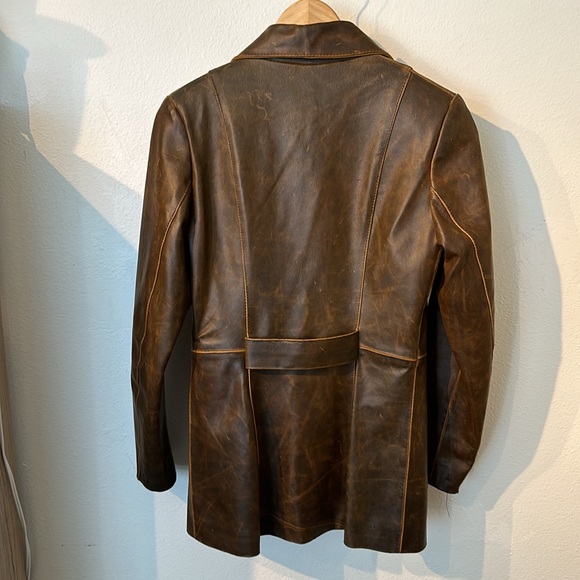 VTG 70’s Italian Vera Pelle :: Brown Leather jacket - Picture 3 of 8